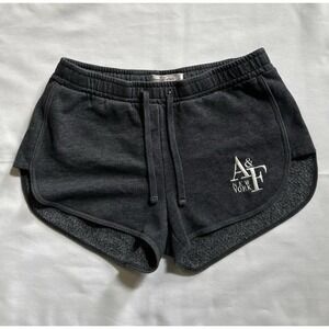 VTG Y2K Abercrombie & Fitch Sweat Gym Lounge Shorts Size XS Dark Gray Spellout